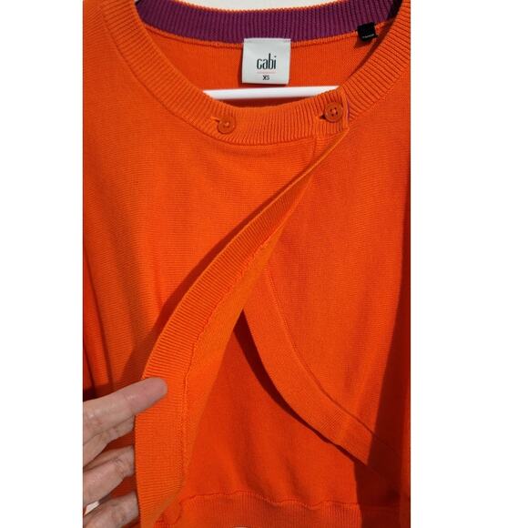 Cabi #5008 Cropped Piccolo Shrug Cardigan Tiger Lily Orange XS - Picture 8 of 9